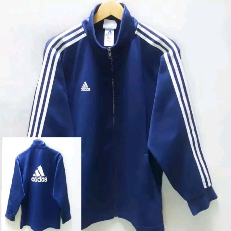 adidas tracktop biru navy original dongker size L jaket ukuran besar bisa dipakai olahraga atau runn