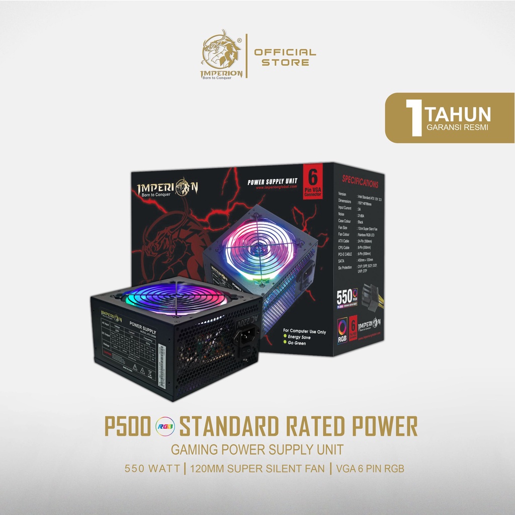 Jual Psu Imperion W Led Rgb Pin Power Supply Gaming Psu Atx