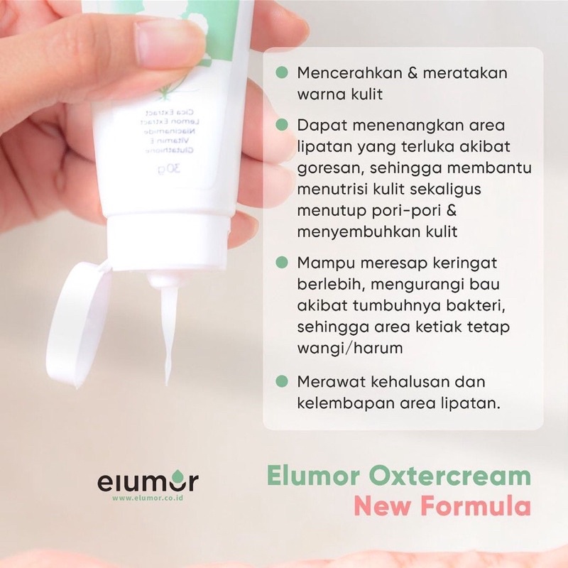 Elumor Oxter Cream New Formula - Krim Ketiak dan Lipatan Tubuh | Axillary Cream