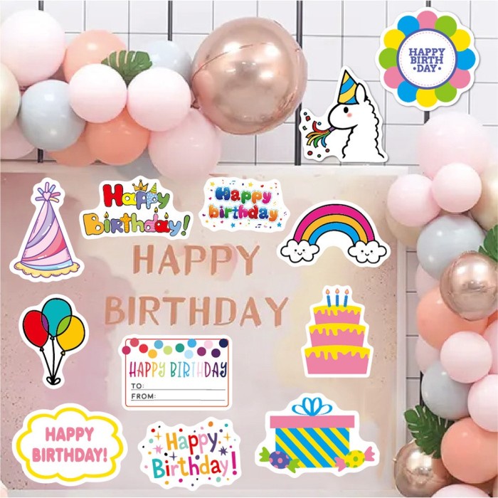 

Gumelar 27Pcs Stiker Motif Kartun Happy Thday Untuk Laptop Gita