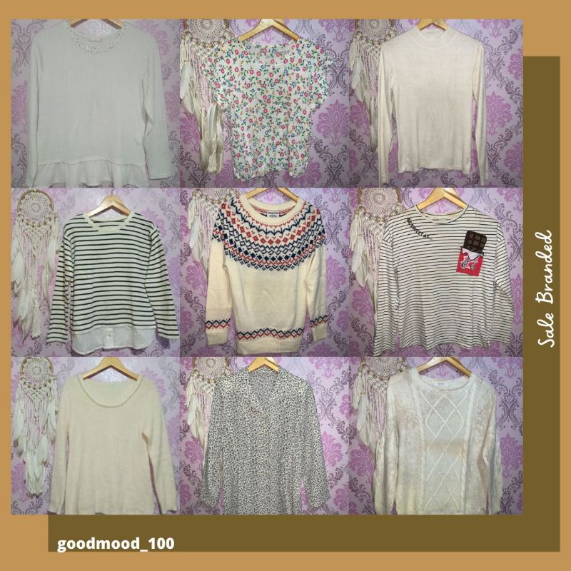 BRANDED ZARA GU UNIQLO// SWEATER // KOMBINASI KEMEJA // SWEATER BULU