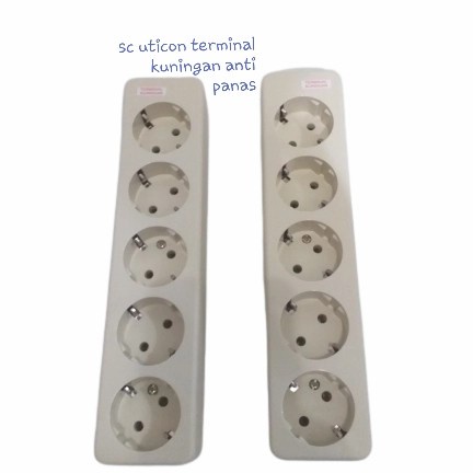 StopKontak Stop Kontak Arde 1/2/3/4/5 Hole Terminal Kuningan Anti Panas UTICON