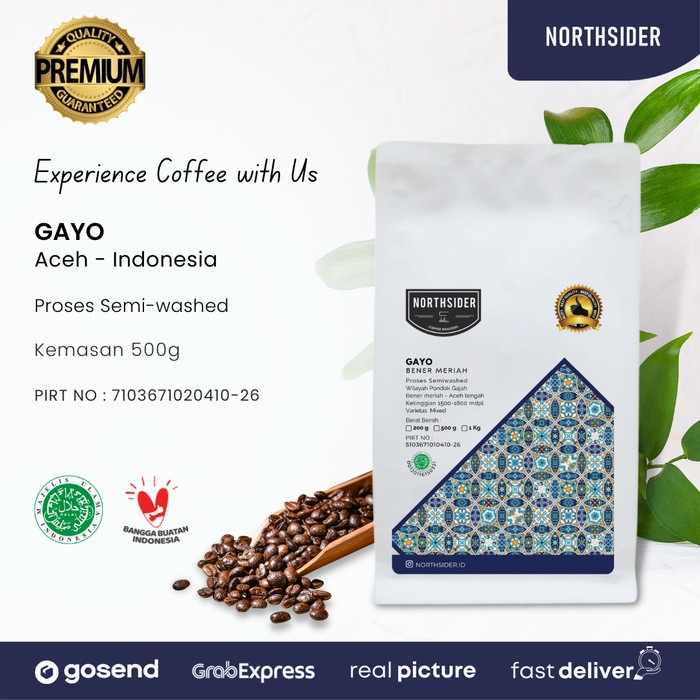 

BAYAR DITEMPAT BIJI KOPI ARABIKA ACEH GAYO SEMIWASHED - 500GR NORTHSIDER COFFEE /KOPI RUBE/KOPI
