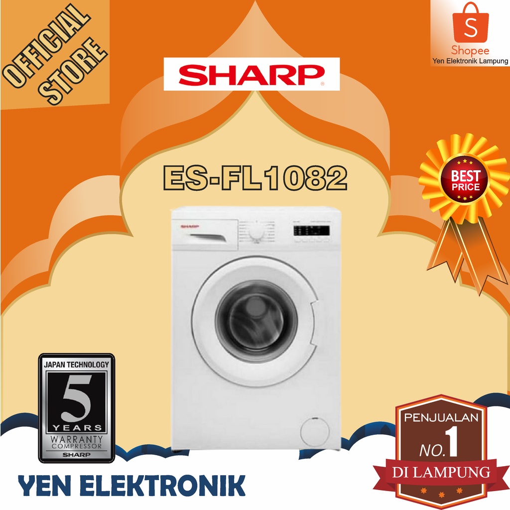 Jual Mesin Cuci SHARP ES FL 1082 Front Loading Sharp 8 Kg 1 Tabung ...