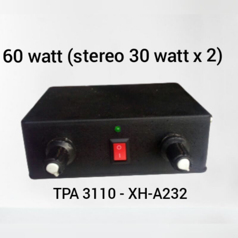 60 watt power stereo mini (30 watt x 2), 6 Watt Mini ampli 5 volt 2 chanel  2 potensio (stereo 2x3 w
