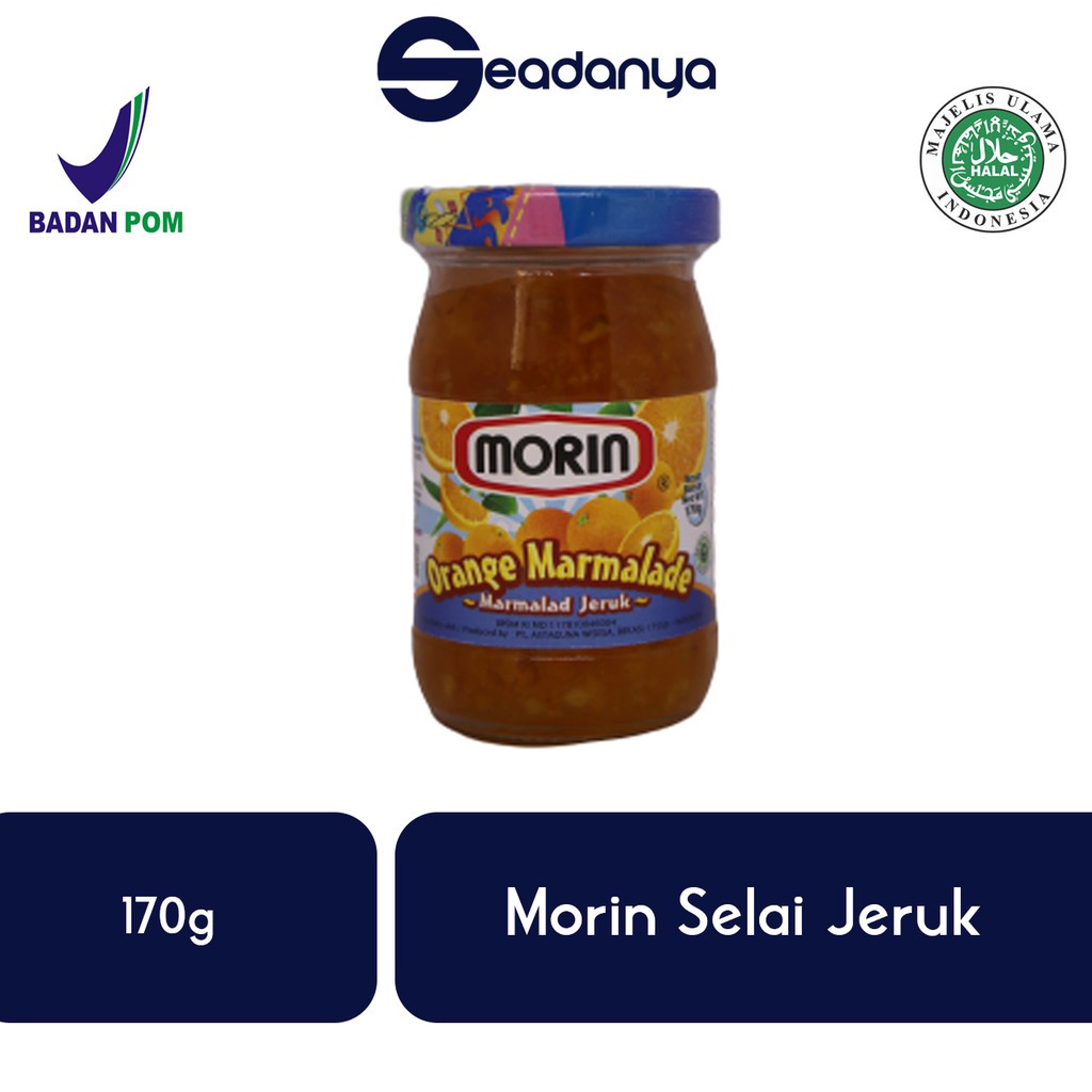 

Morin Selai Jeruk 170gram - Selai Orange Marmalade - Isian Roti, Kue , Cake , Makanan - Halal BPOM