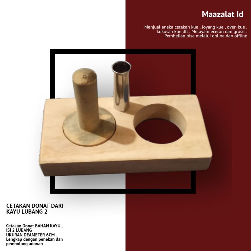 Cetakan Donat Kayu / Cetakan Donat Alumunium / Cetakan donat 1 set