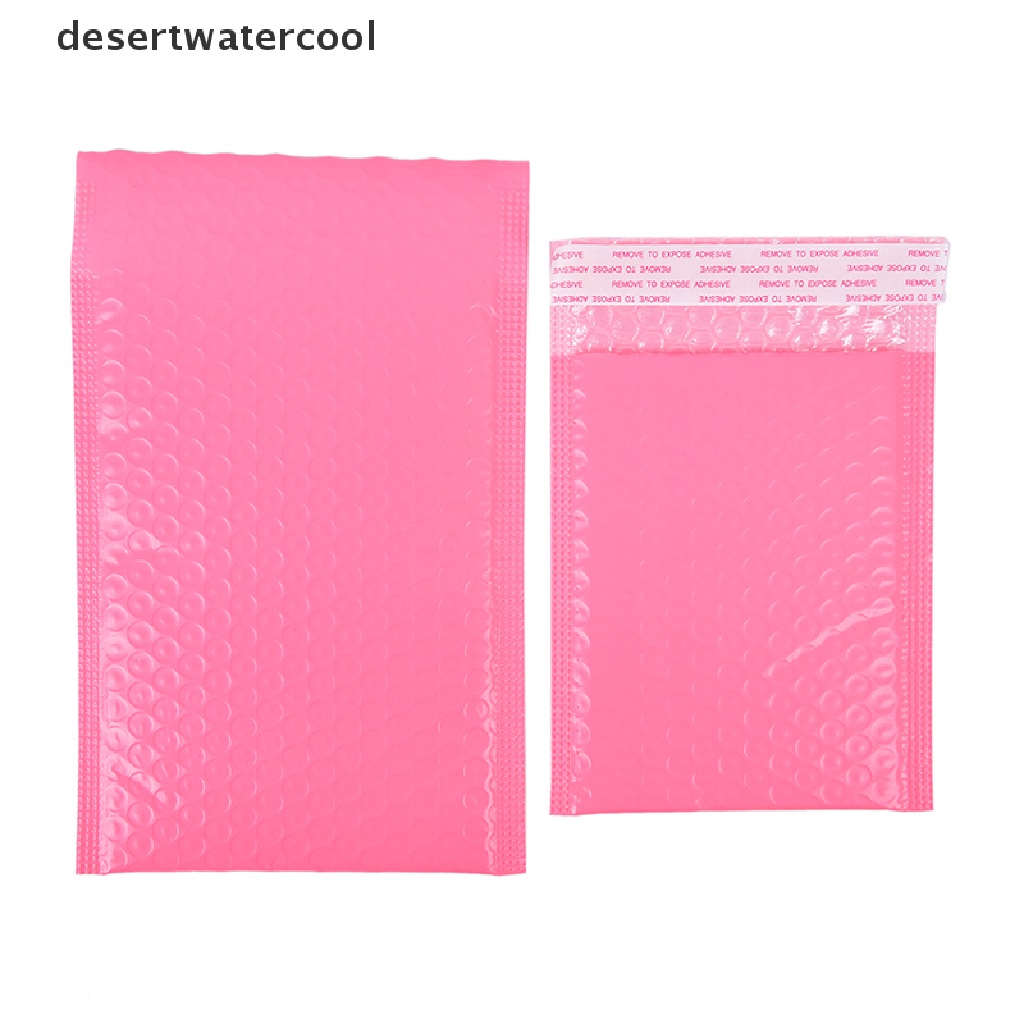 Deid 10pcs Kantong Bubble Bag Padded Bahan Plastik Warna Pink Untuk Pengiriman Barang