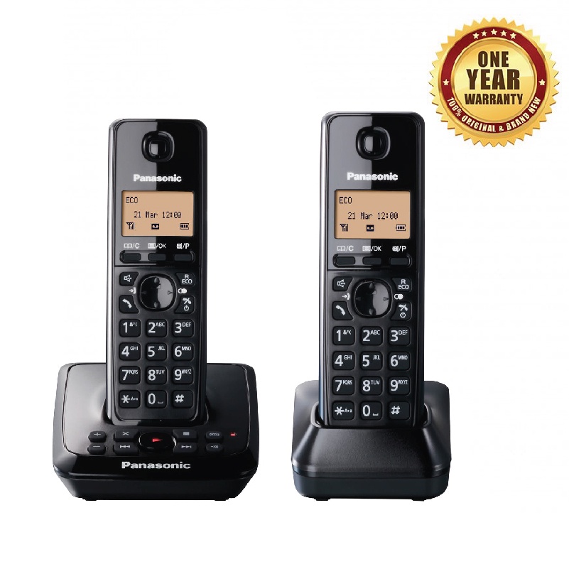Telepon Cordless Panasonic KX-TG2722 / TG2722 / TG2722NZB Digital Answering System 2 HANDSETS
