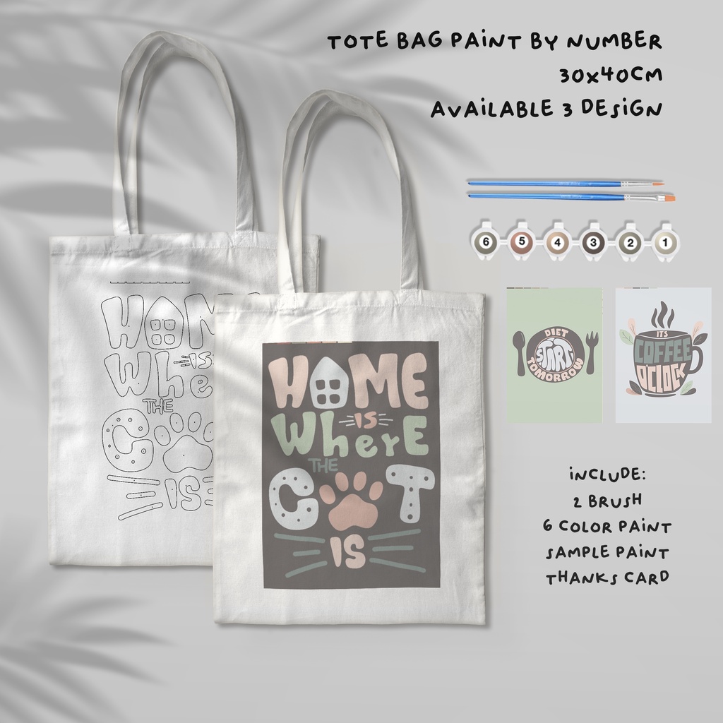

TOTE BAG Paint By Number Kit, Quote 30x38