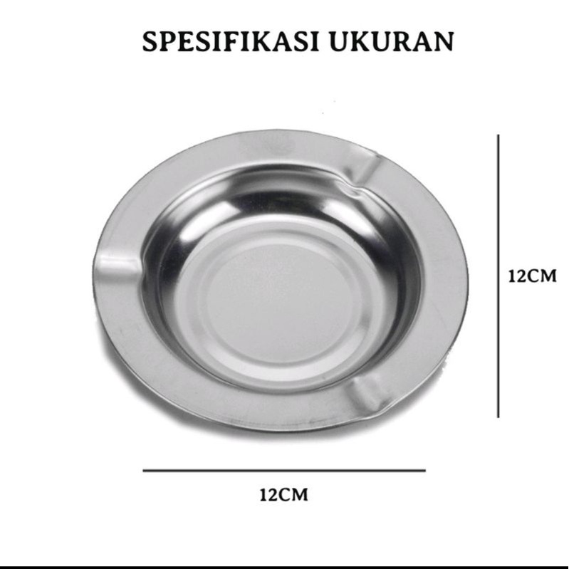 Asbak Stainless Diameter 12cm Asbak Bulat