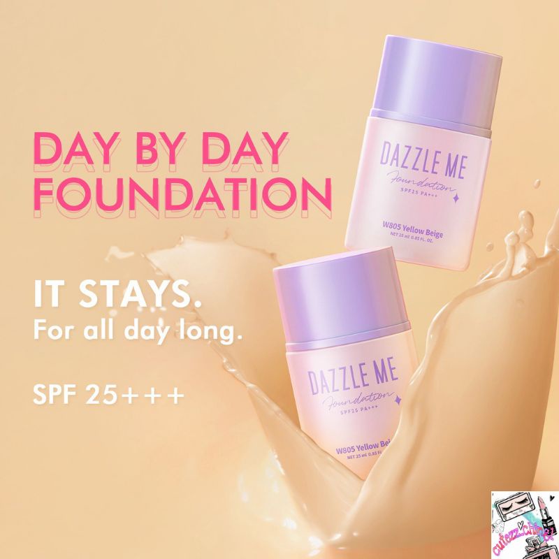 ⛄Cutezz_Ching1⛄Dazzle Me Day by Day Foundation - Full Coverage Oil control Long Lasting Makeup SPF 25 PA+++