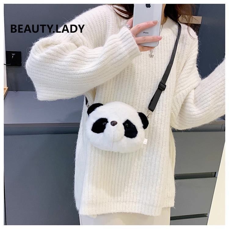 BAO066 Tas boneka mewah tas panda lucu baru Tas Anak Tas HP Tas Perempuan Hadiah ulang tahun