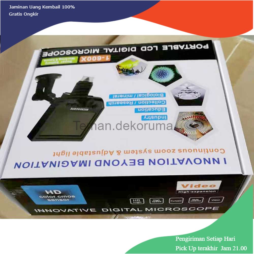 TD - PR2 Mikroskop Digital 3.6MP 600X dengan Monitor &amp; Suction Cup Stand - G600