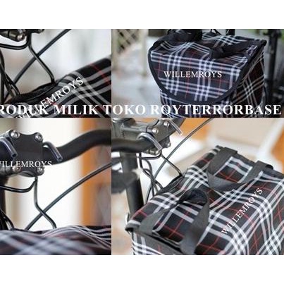 Tas keranjang depan sepeda lipat - hitam polos