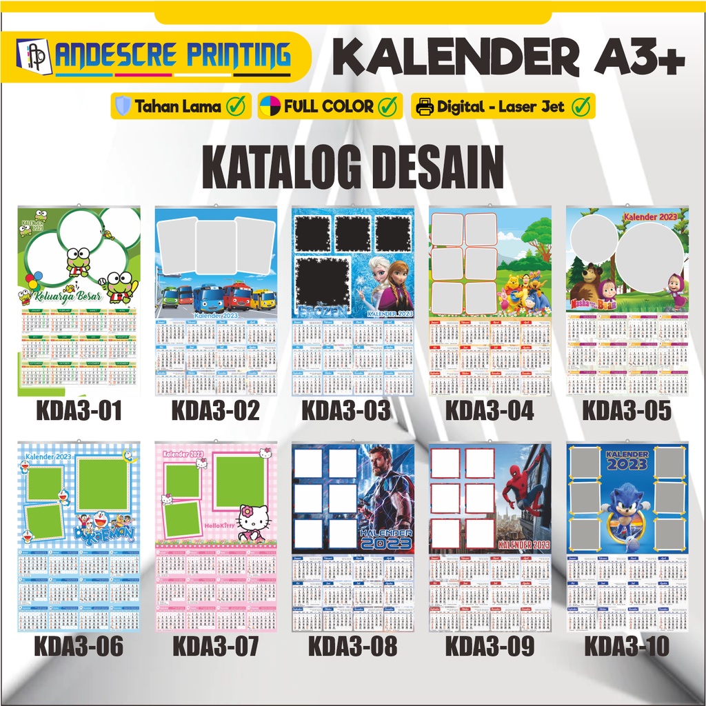 

Kalender Dinding/Poster Th. 2024 Ukuran A3+ _Finishing Jepit Kaleng ( Pasang Fotomu Sesukanu )
