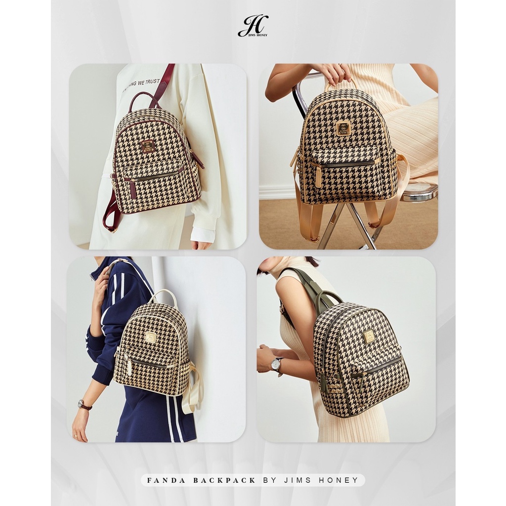 FANDA Backpack Jims Honey Tas Ransel Wanita Mewah Muat Banyak Terbaru Import Original