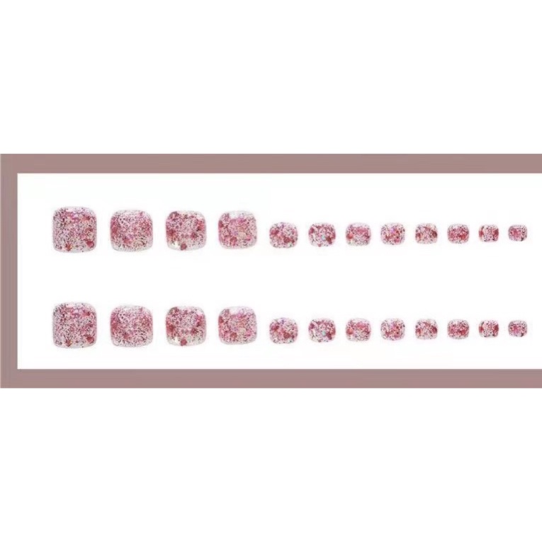 Kuku Palsu kaki【 J18，sudah ada lem】Nikah Wedding False Nailart Pengantin kaki