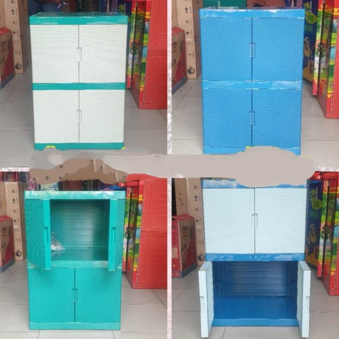 

Lemari plastik 2 susun ARTHA model rotan stock ready