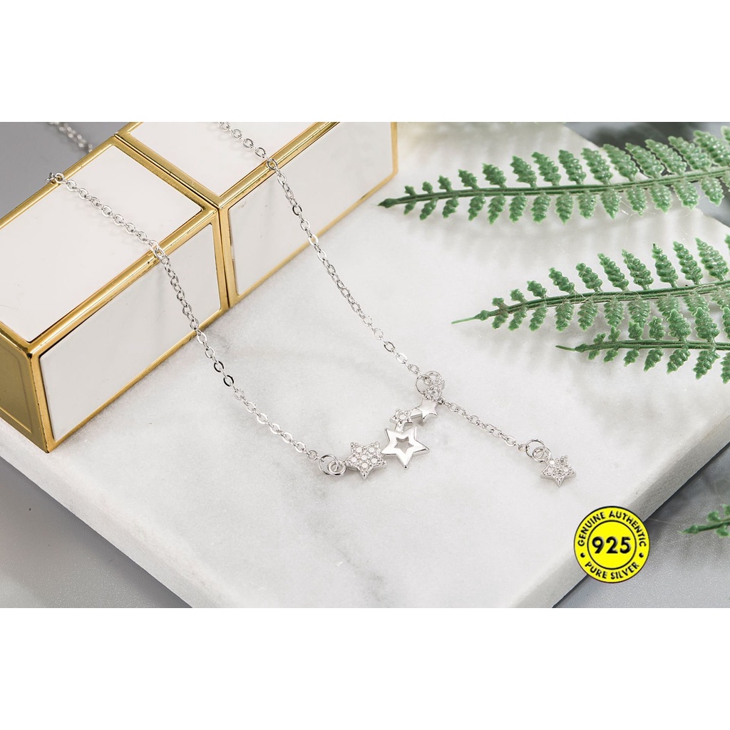 Kalung Rantai Dengan Liontin Bintang Zircon AAA Untuk Wanita U1378