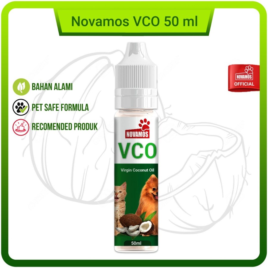 𝗡𝗢𝗩𝗔𝗠𝗢𝗦 𝗠𝗶𝗻𝘆𝗮𝗸 𝗩𝗖𝗢 Virgin Coconut Oil Kucing dan Anjing 50 ML