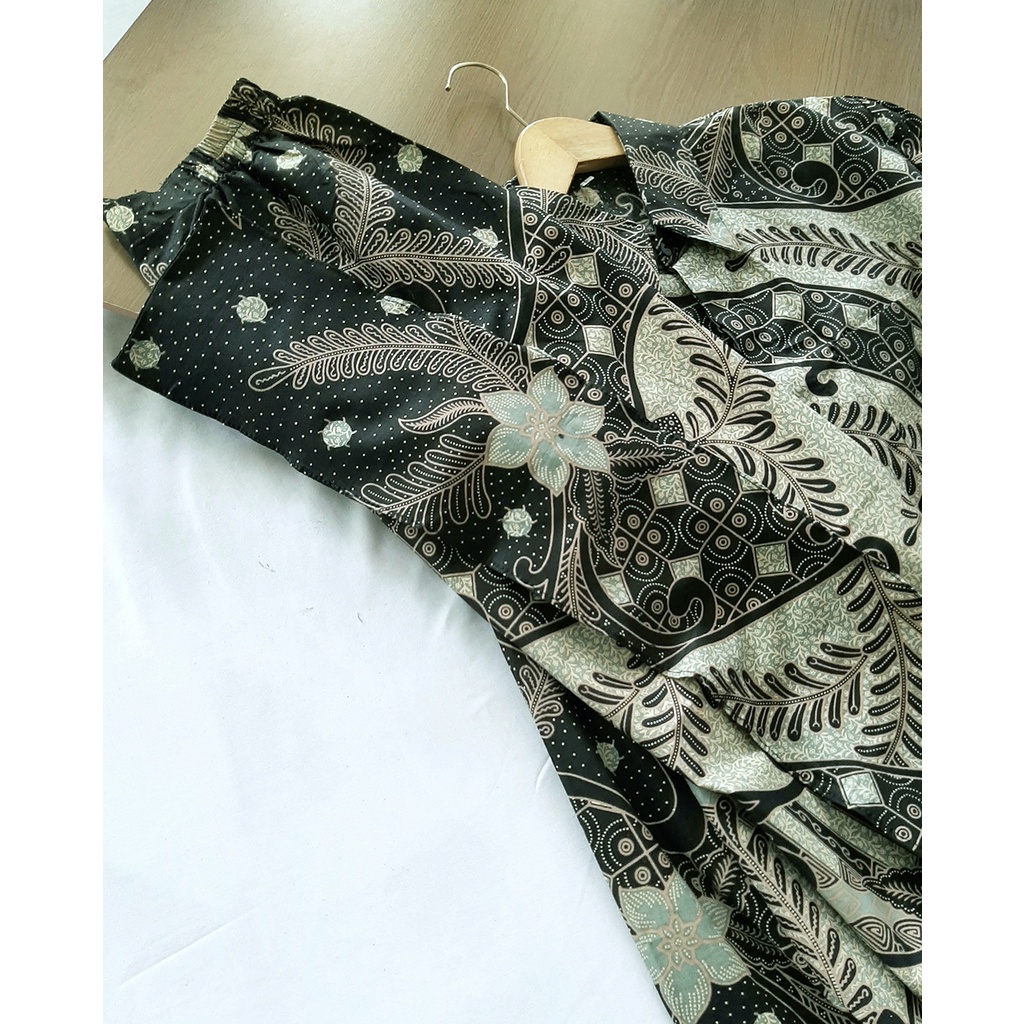 Batik Couple Kemeja Rok Hyuna Free Selendang Set Pakaian Couple Cowok Cewek Dewasa M L XL Katun Halus Baju Kondangan Wanita Kebaya Modern