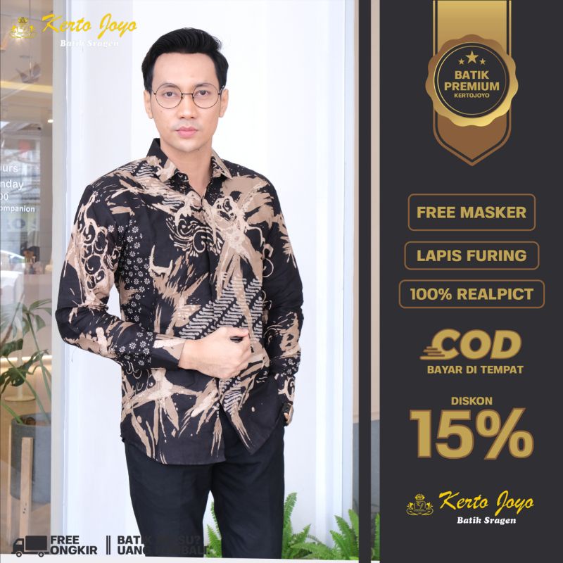 KEMEJA KONDANGAN BATIK KAISAR PREMIUM PRIA LENGAN PANJANG PRODUKSI BATIK ALUNA KEKINIAN KJ 28