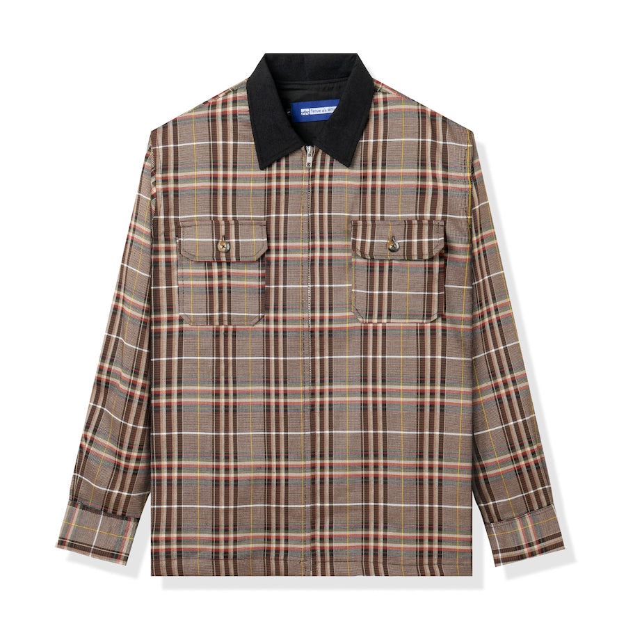 Jual Jaket Tenue De Attire Classic Checked Zipper Jacket Brown Shopee Indonesia