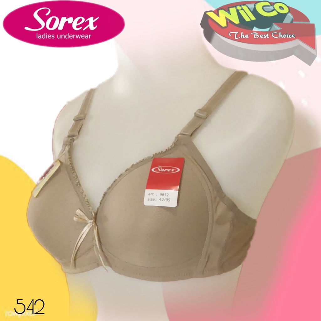 K542 - BRA WANITA SOREX TANPA KAWAT BUSA TIPIS CUP A/B SIZE 36 - 42 EXTRA COMFORT