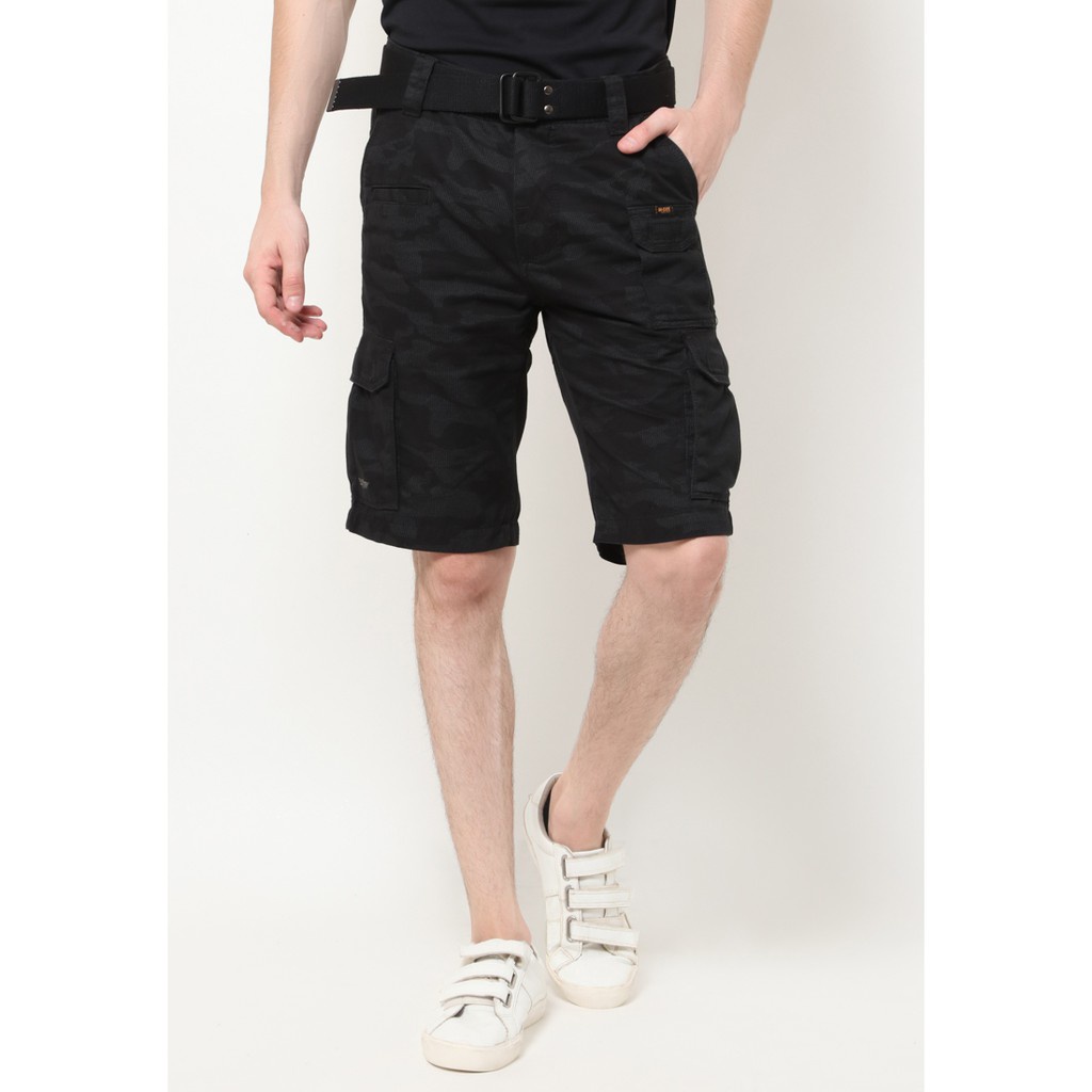 CELANA PENDEK BERMUDA MGEE ZETTA C009 - BLACK - CELANA ARMY