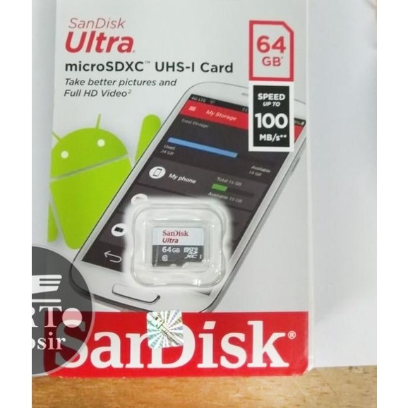 Sandisk Micro SD 64GB CLASS 10 Non Adapter MicroSD Memory Card 64 GB - 100 Mbps