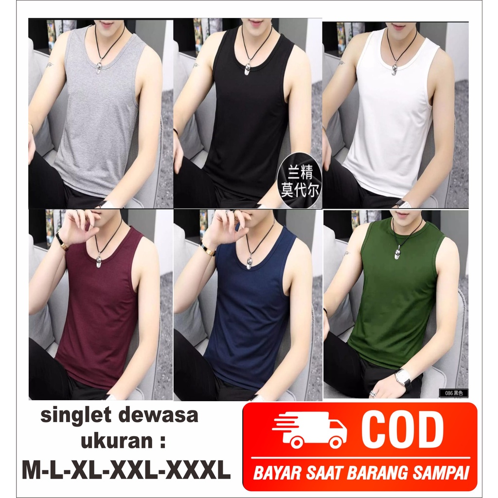 singlet polos paket hemat 6pc /4pc / bisa buat dalaman  / luar / santai / pria / wanita