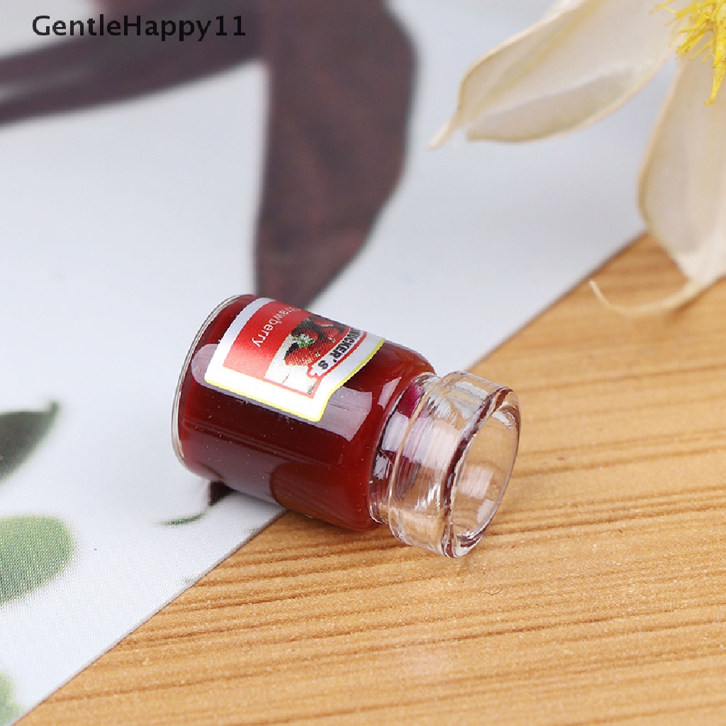 Gentlehappy 2PCS Miniatur Selai / Madu / strawberry Skala 1: 12 Untuk Rumah Boneka