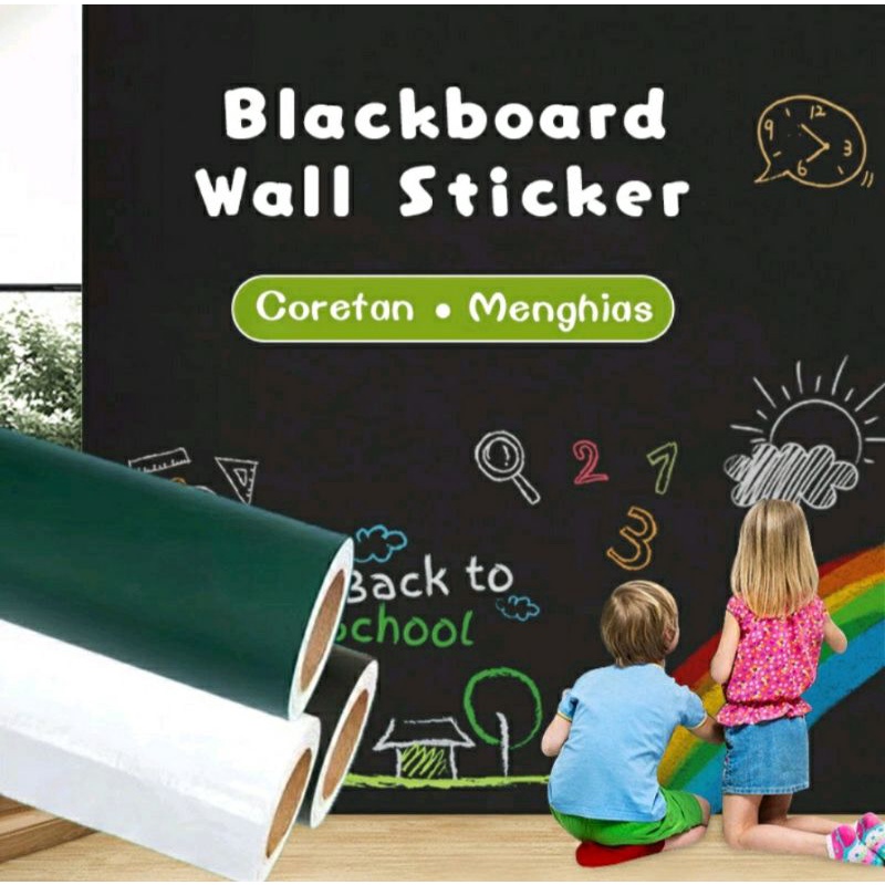 Papan Tulis Black Board wallpaper sticker Warna HITAM Size 45cm x 100cm