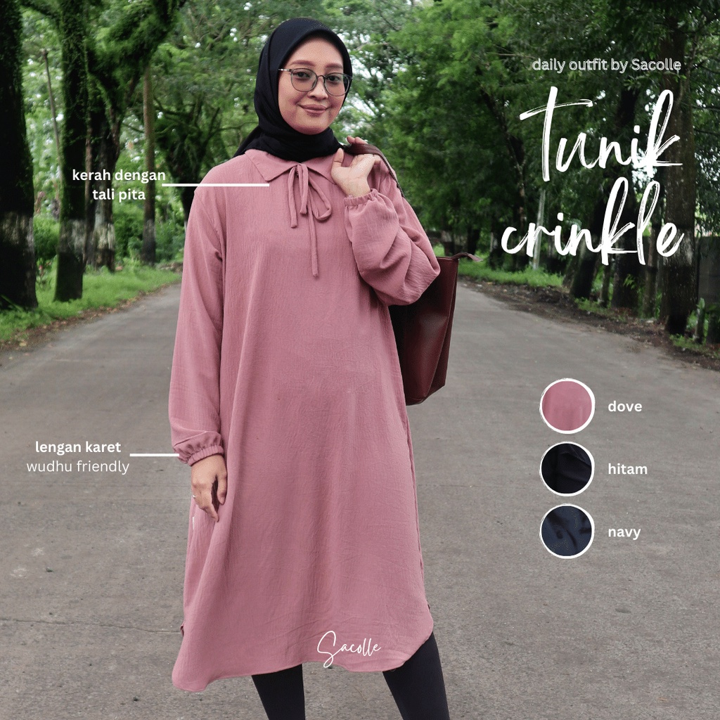 New Arrival! Tunik Crinkle Premium Murah / Daily outfit / Tunik Wanita / Crinkle