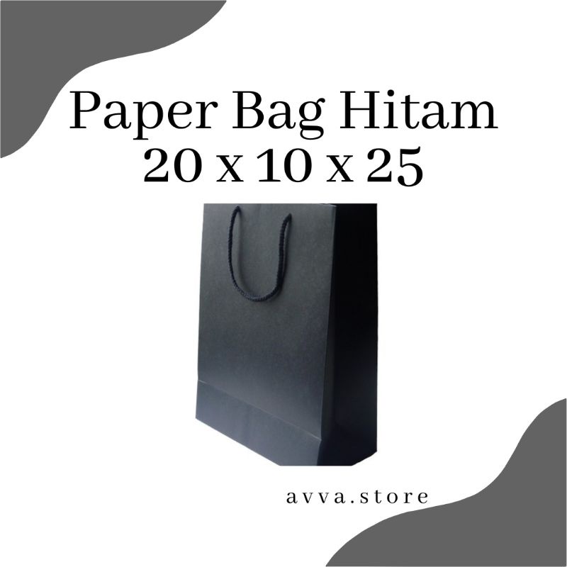 

PAPERBAG HITAM SIZE 20x25 | PAPERBAG KADO HAMPERS READY STOCK MAKASSAR