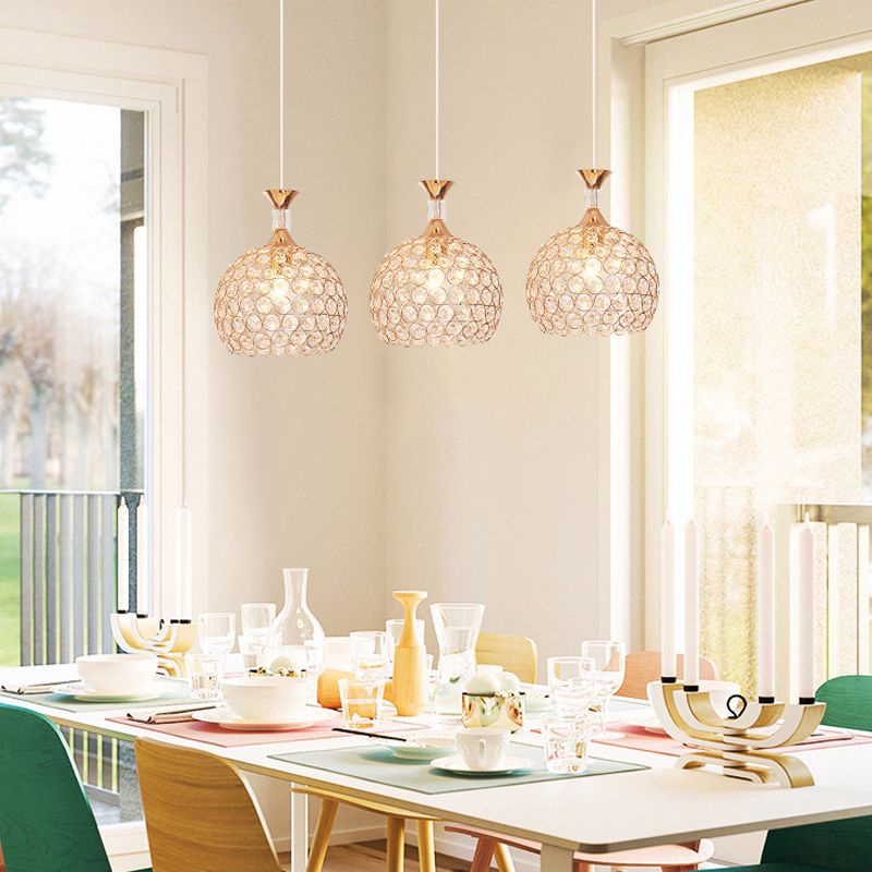 LAMPU GANTUNG GAYA MODERN MEWAH GLAMOUR HOME METAL GOLD 100CM MODERN MINIMALIS NORDIC AKRILIK MODEL 