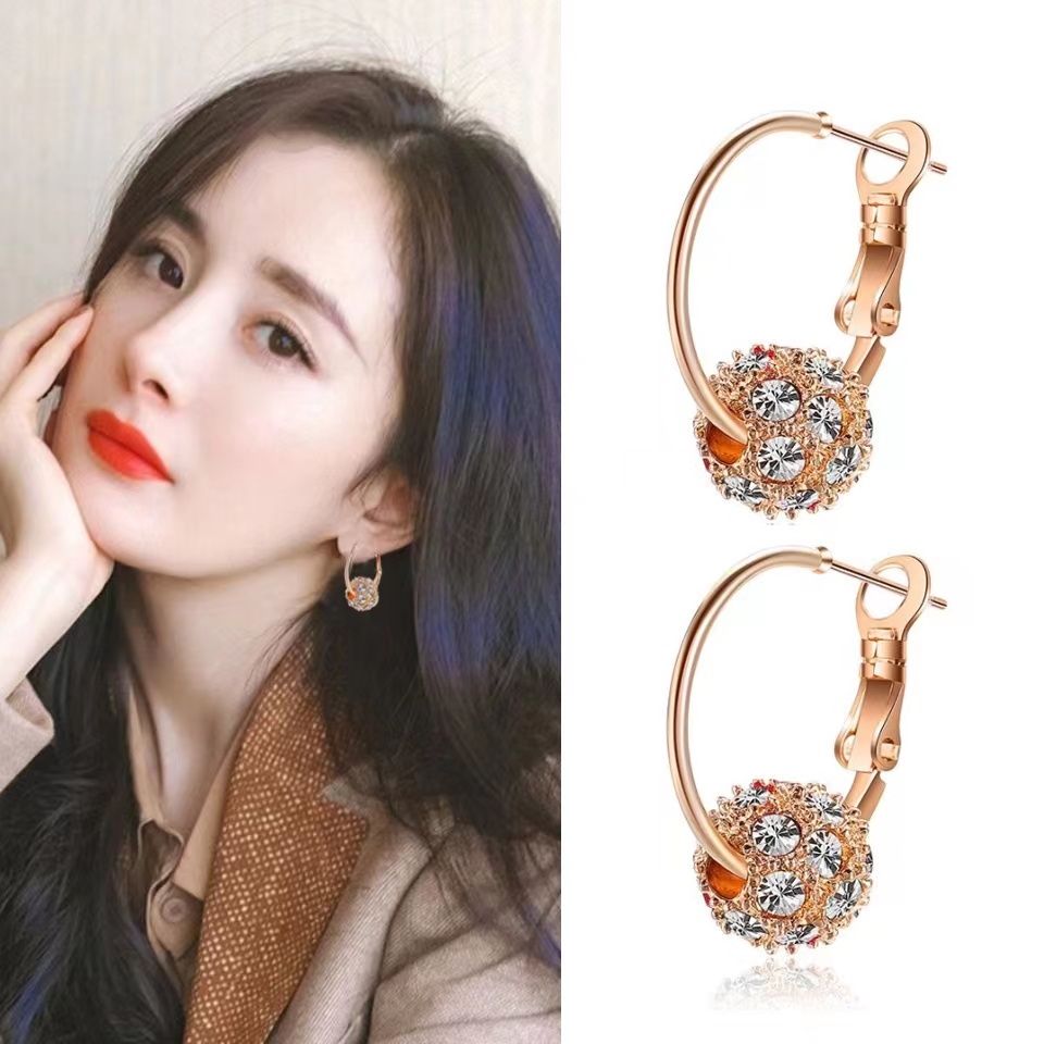 [COD] Fashion Bola Kristal Anting Earrings Untuk Pesta Pernikahan Wanita Perhiasan