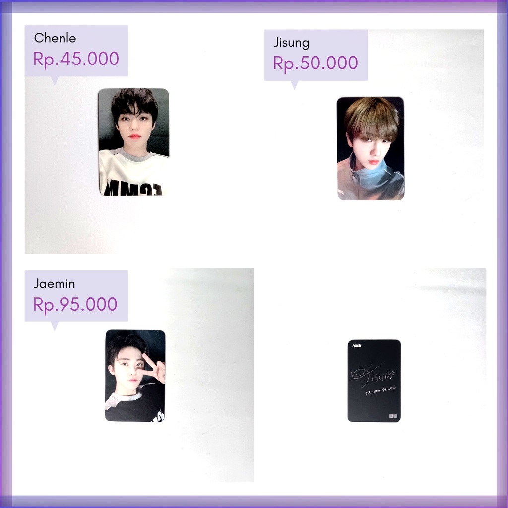 READY OFFICIAL PHOTOCARD PC NCT DREAM FCMM VERSI 1 V1 VERSI 2 V2 JISUNG CHENLE JENO JAEMIN RENJUN MA