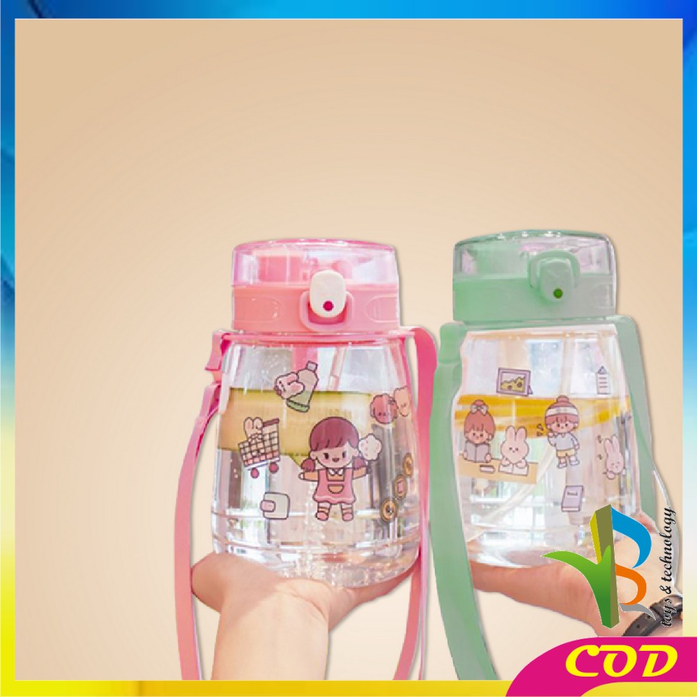 RB-C303 Botol Minum 1300ML BPA FREE Kartun Lucu / Botol Minum Karakter Sedotan / Botol Air Minum 1.3 Liter Food Grade