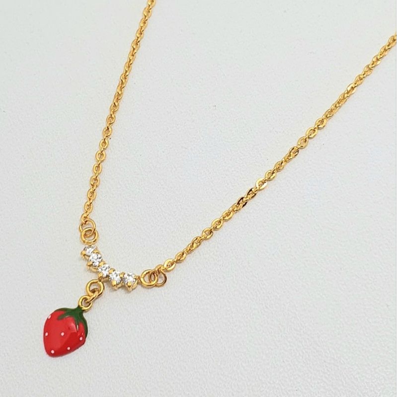 Kalung Anak Emas Muda Bandul Strawberry 2 Gram