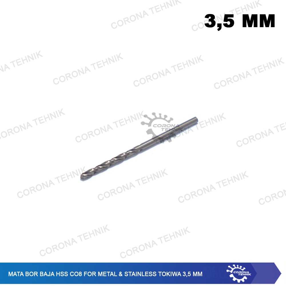 3,5 mm - Mata Bor Baja HSS Co8 For Metal &amp; Stainless Tokiwa