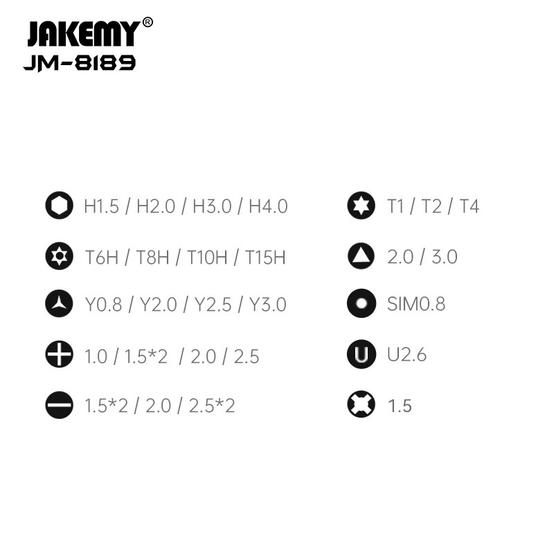 Jakemy JM-8189 32 in 1 Obeng Magnet Kit Set