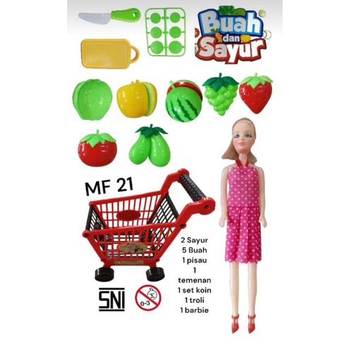 MF 21 - MAINAN ANAK MURAH !! SHOPPING CART + FRUIT ( MF21 ) KERANJANG BELANJA TROLLI MINIMARKET BUAH SEGAR