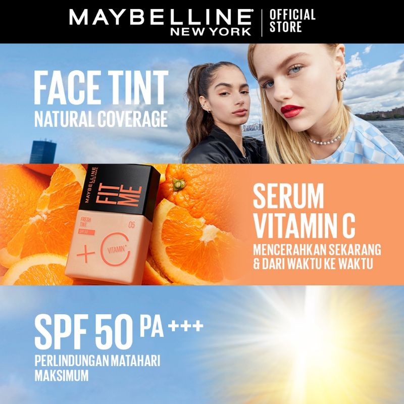 MAYBELLINE FIT ME FRESH TINT | ❤ jselectiv ❤ Foundation Tint With Vitamin C and Sunscreen SPF50 MAYBELLINE ORI✔️BPOM✔️MURAH✔️COD✔️