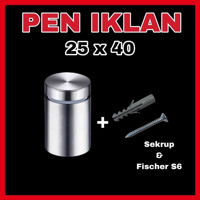 PEN IKLAN 25 x 40 STAINLESS / SIGNBOARD / BAUT AKRILIK 25x40