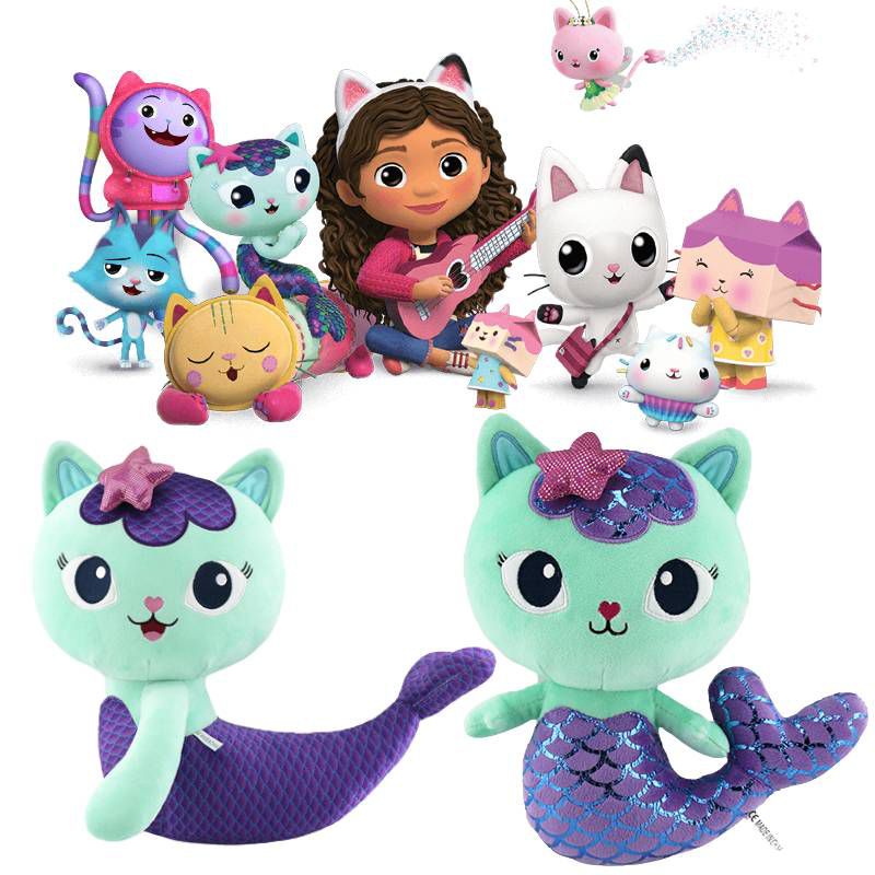 Mainan Lembut Mermaid Cat Comforting Plush Stuffed Doll Anak Perempuan Hadiah