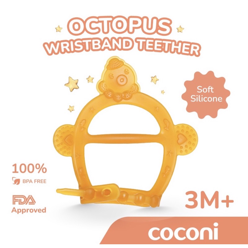 Coconi Octopus Wristband Teether With Case | Mainan Gelang Gigit Bayi Anak Dapat Kotak