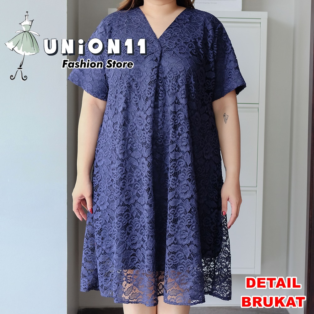 UNION11 - DRESS JUMBO WANITA LD 126 / DRESS BRUKAT WANITA  / DRESS PESTA WANITA BIGSIZE / DRESS JUMBO WANITA / DRESS JUMBO XXXL WANITA FAMOSA