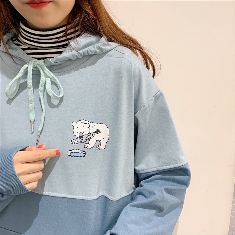 CARTOON COMBIE SWEATER - SWEATER WANITA OVERSIZE KEKINIAN BIG SIZE